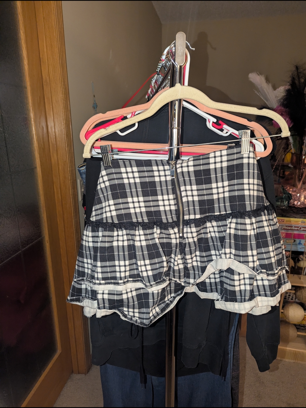🖤Widow Black & White Plaid Lace-up Micro Skirt - Picture 6 of 6